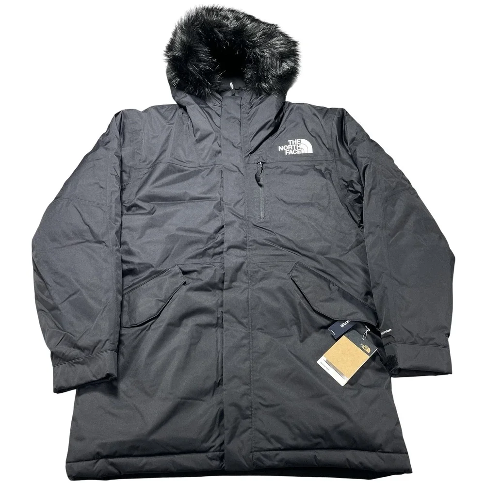 The North Face Coat Mens‎ Large Black Bedford Down Parka DryVent Faux Fur Hood